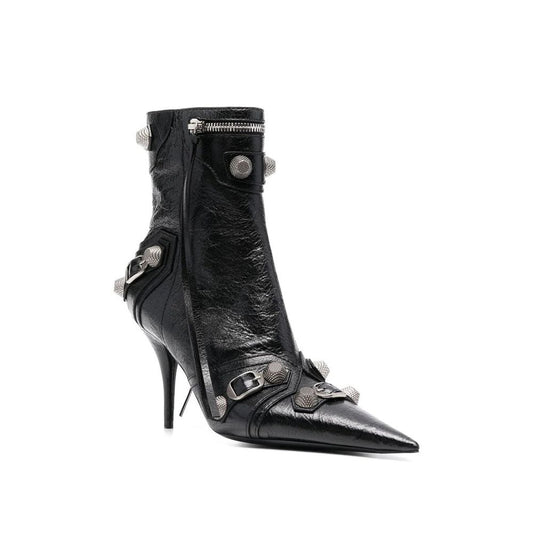Balenciaga Stiefel mit hohem Absatz aus schwarzem Lammleder