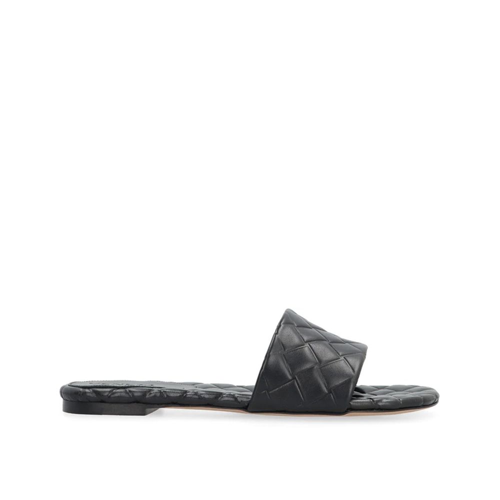 Bottega Veneta Pantoletten aus schwarzem Lammleder