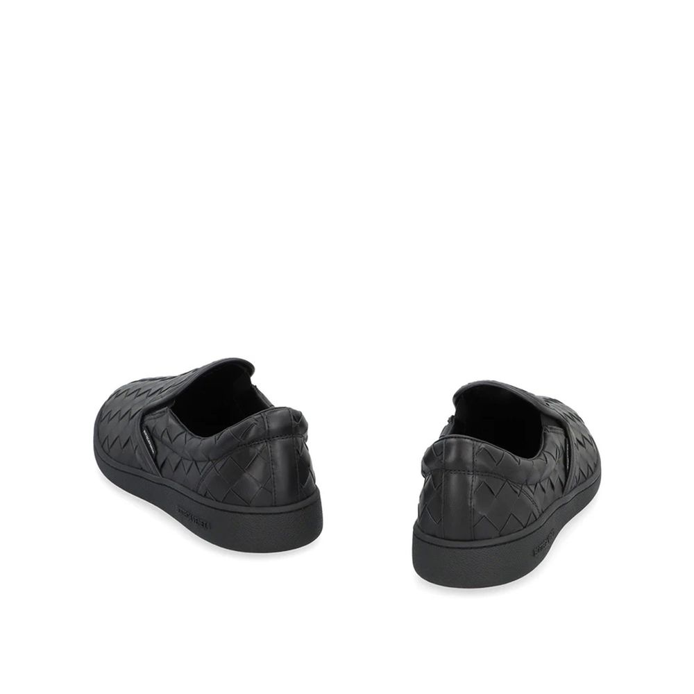 Bottega Veneta Sneakers aus schwarzem Kalbsleder