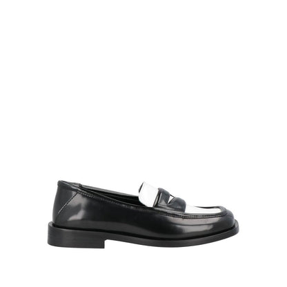 The Attico Black Leather Slip-On Loafers