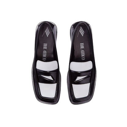The Attico Black Leather Slip-On Loafers