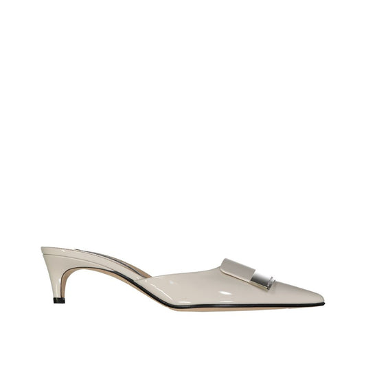 Sergio Rossi Beige Calfskin Mules