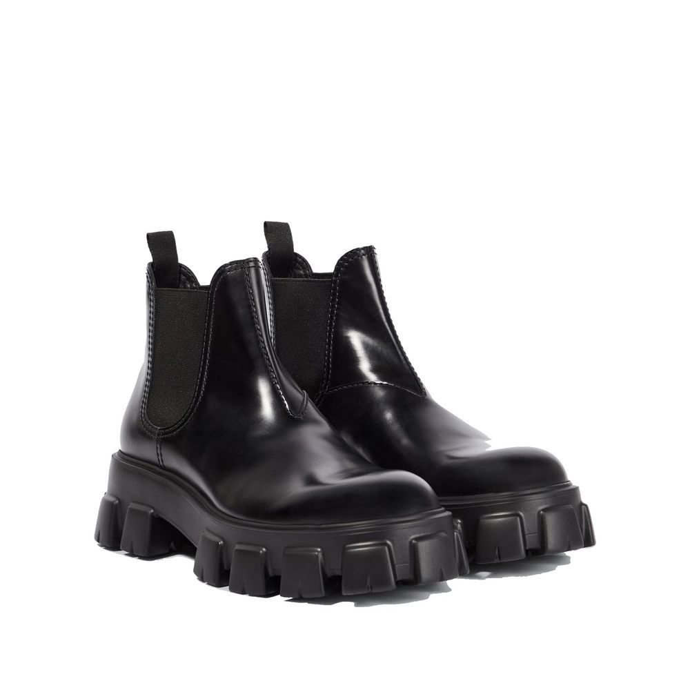 Prada Monolith Ankle Boots aus Leder
