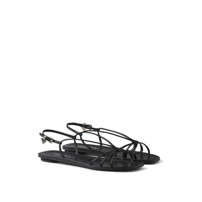 Prada Black Calfskin Sandals