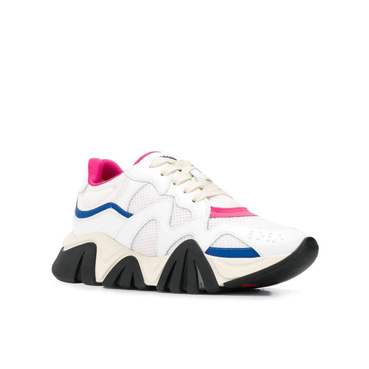 Versace – Weiße, klobige Leder-Sneaker