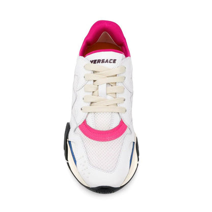 Versace – Weiße, klobige Leder-Sneaker