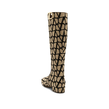 Valentino Garavani Canvas-Stiefel mit Logo
