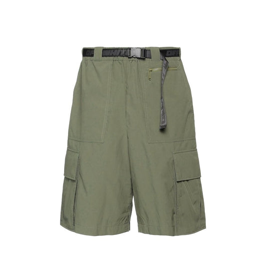 Off-White Grüne Cargo-Shorts aus Polyamid