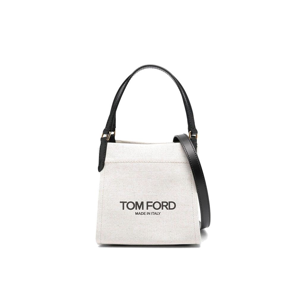 Tom Ford Tote Bag aus beigefarbenem Canvas