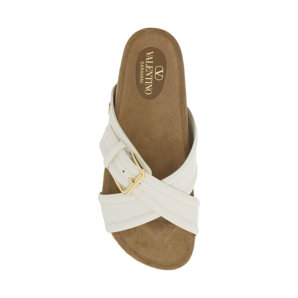Valentino Garavani Flache Ledersandalen