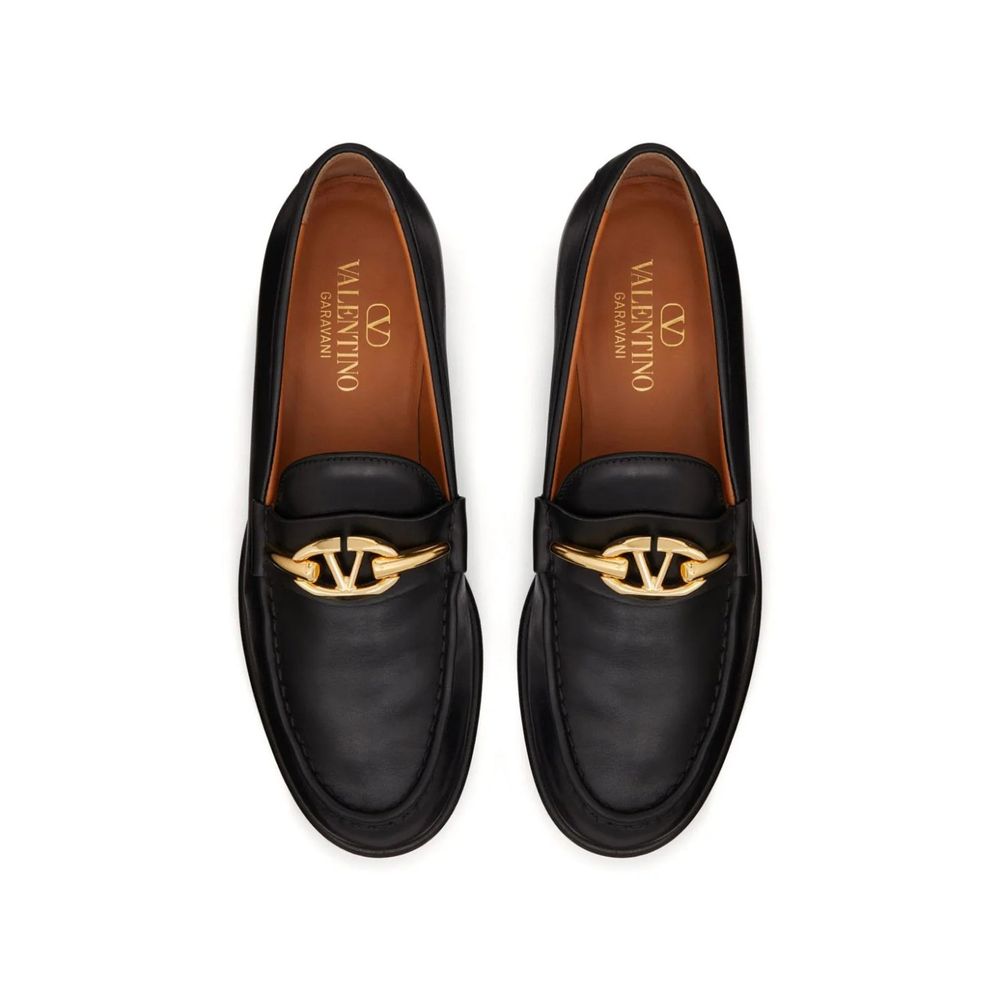 Valentino Garavani – Loafer aus Leder mit V-Logo „Moon“
