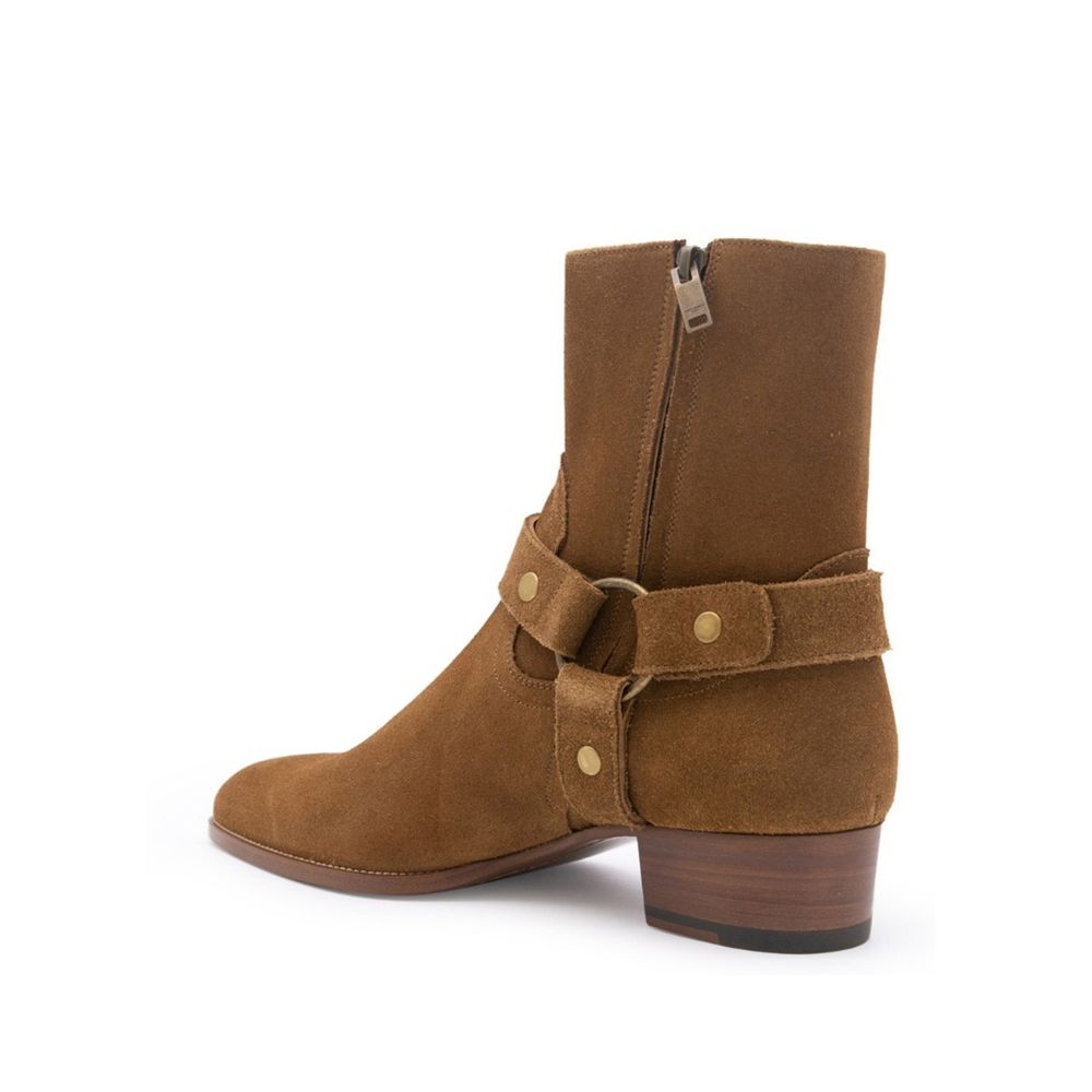 Saint Laurent Wyatt Ankle Boots mit Harness