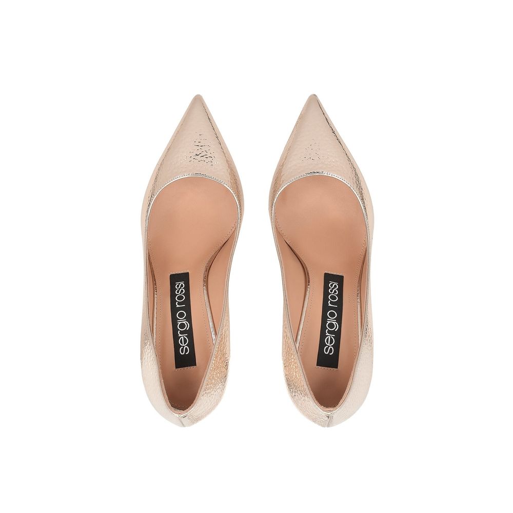 Sergio Rossi – Pumps aus rissigem Spiegelleder „Godiva 090“