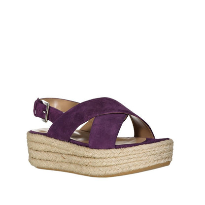 Sergio Rossi Purple Calfskin Espadrilles