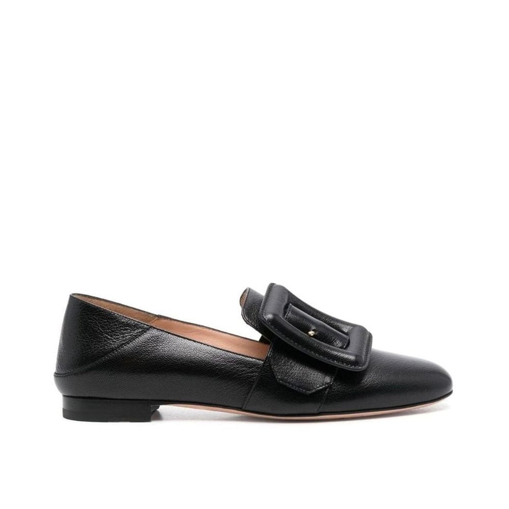 Bally Black Calfskin Slip-On Loafers