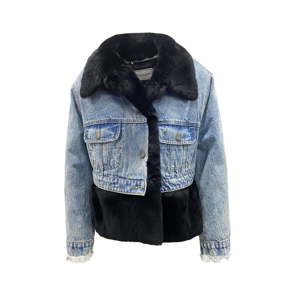 FORTE DEI MARMI COUTURE Jeansjacke mit Pelzfutter