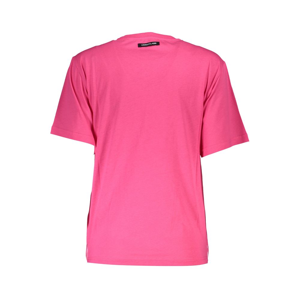 Cavalli Class Rosa Baumwoll-T-Shirt für Damen