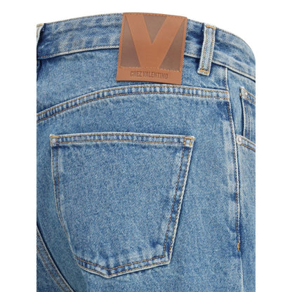 Valentino Blaue Baumwoll-Jeans mit geradem Bein