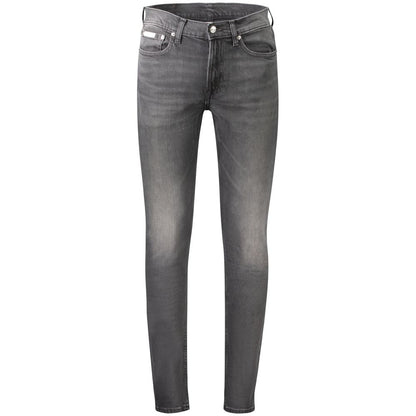 Calvin Klein – Slim Taper-Jeans aus schwarzer Baumwolle für Herren