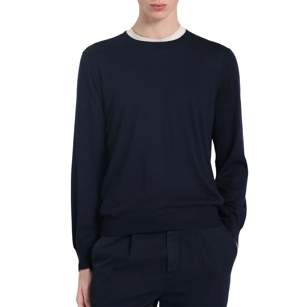 Brunello Cucinelli Blauer Kaschmir-Herrenpullover
