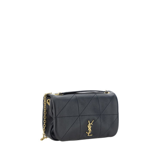 Saint Laurent Schwarze Lammschultertasche aus Ovis Aries Leder