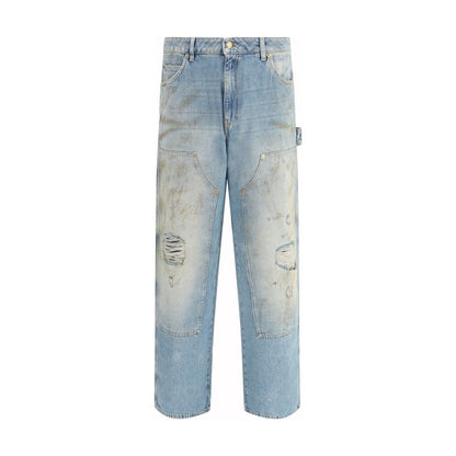 Golden Goose Hellblaue Jeans aus Baumwoll-Denim