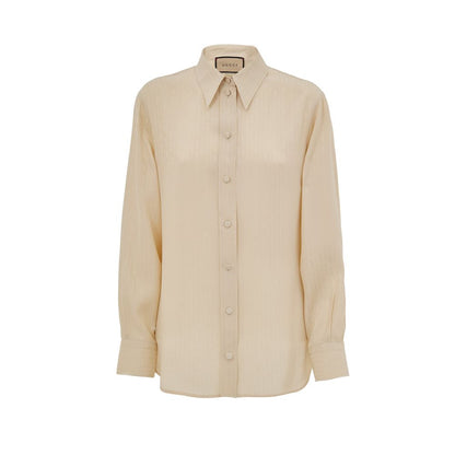 Gucci Beige Silk Pattern Shirt