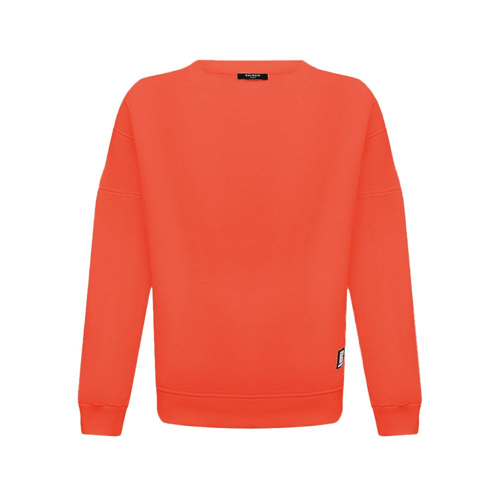 Balmain Orangefarbener Baumwollpullover für Herren
