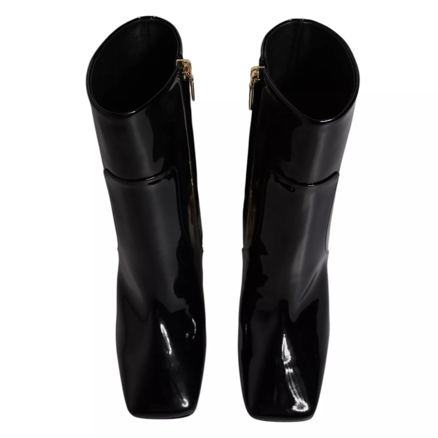 Dolce &amp; Gabbana – Schwarze Jackie-Stiefel aus Leder mit halbhoher Wadenhöhe