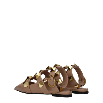 Valentino Garavani – Flache Sandalen aus rosa Leder