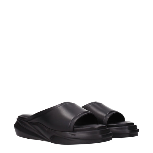 Alyx Black Leather Slippers