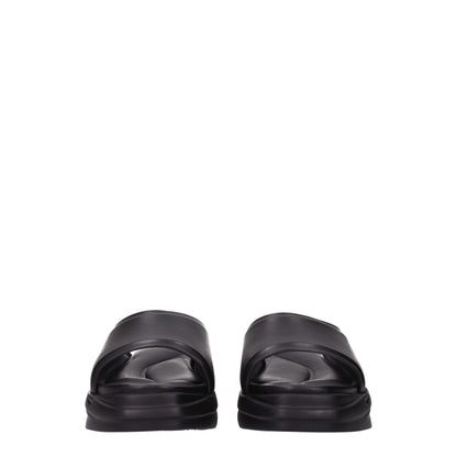 Alyx Black Leather Slippers