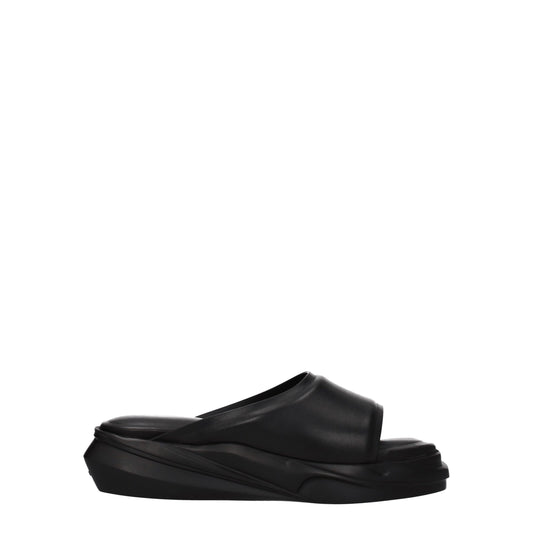 Alyx Black Leather Slippers
