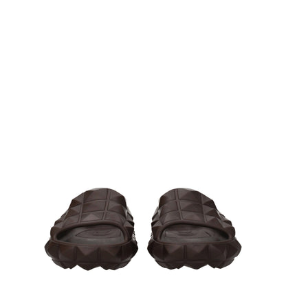 Valentino Garavani Braune Baumwoll-Hausschuhe