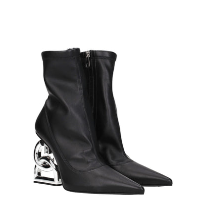 Dolce &amp; Gabbana Schwarze Lederstiefeletten