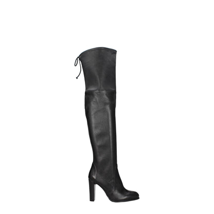 Stuart Weitzman Black Leather Over The Knee