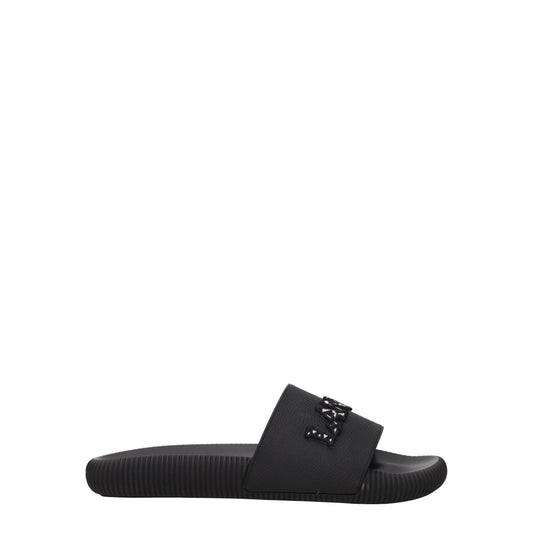 Lanvin Black Cotton Slippers