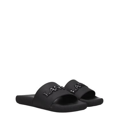 Lanvin Black Cotton Slippers