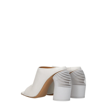 Off-White Plateauschuhe aus weißem Leder