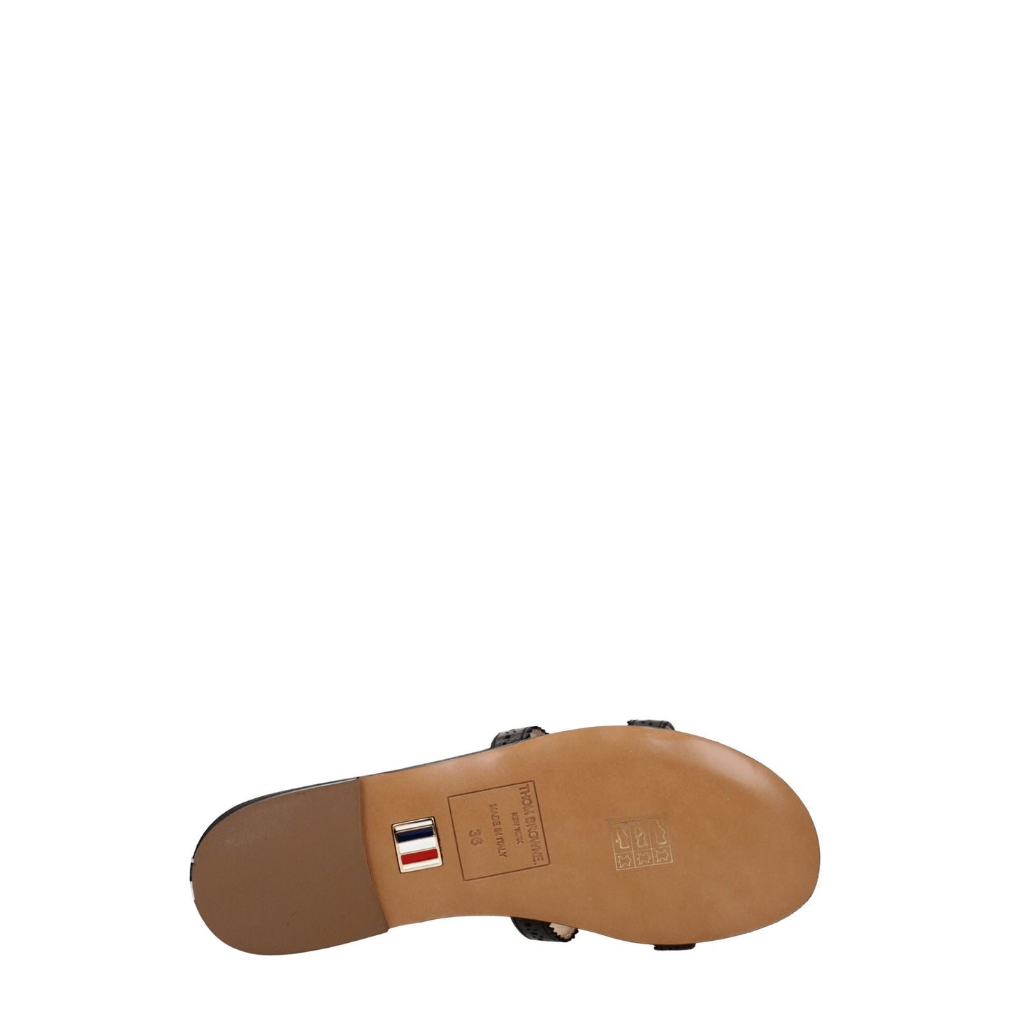 Thom Browne Black Leather Slippers