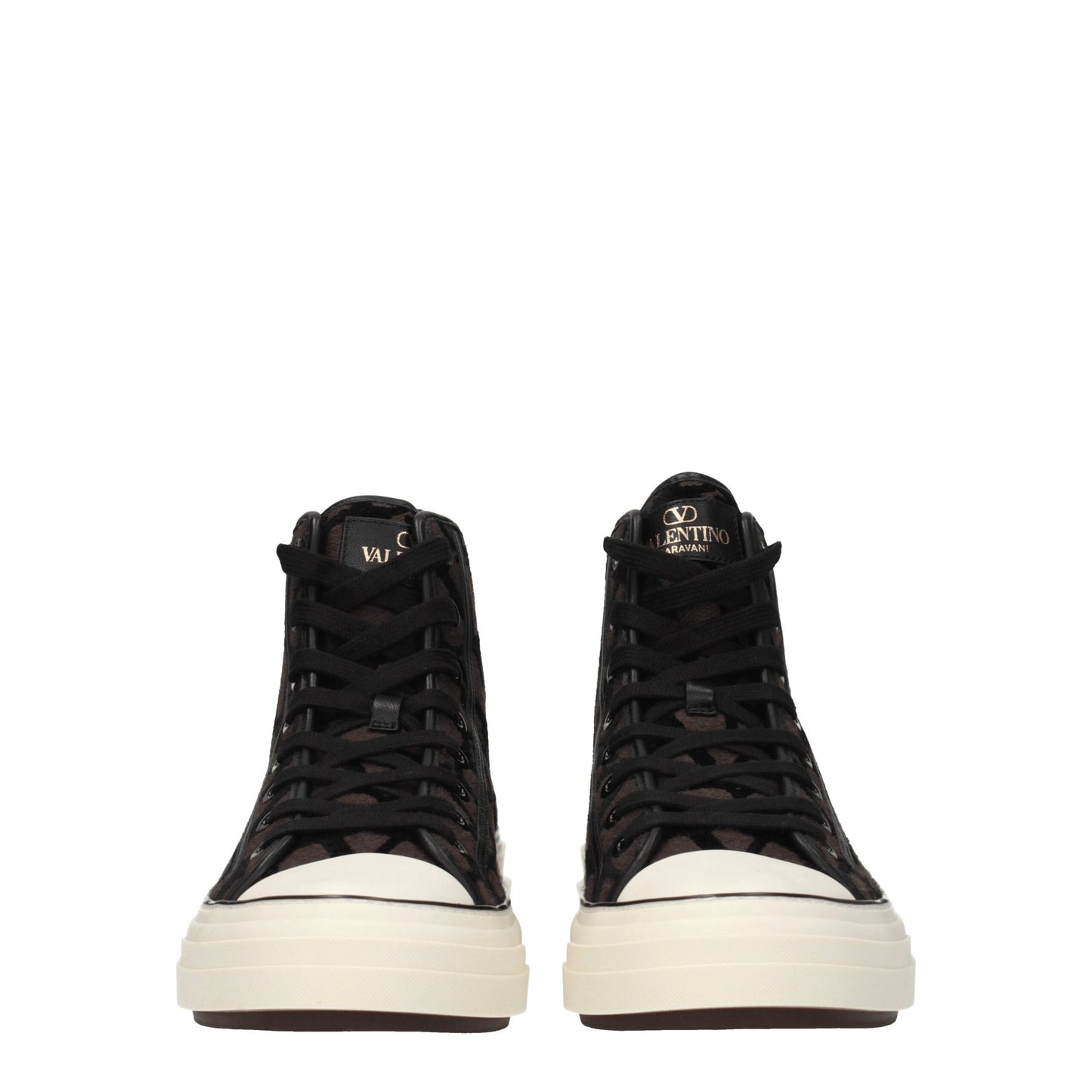 Valentino Garavani – Hohe Sneakers aus braunem Stoff
