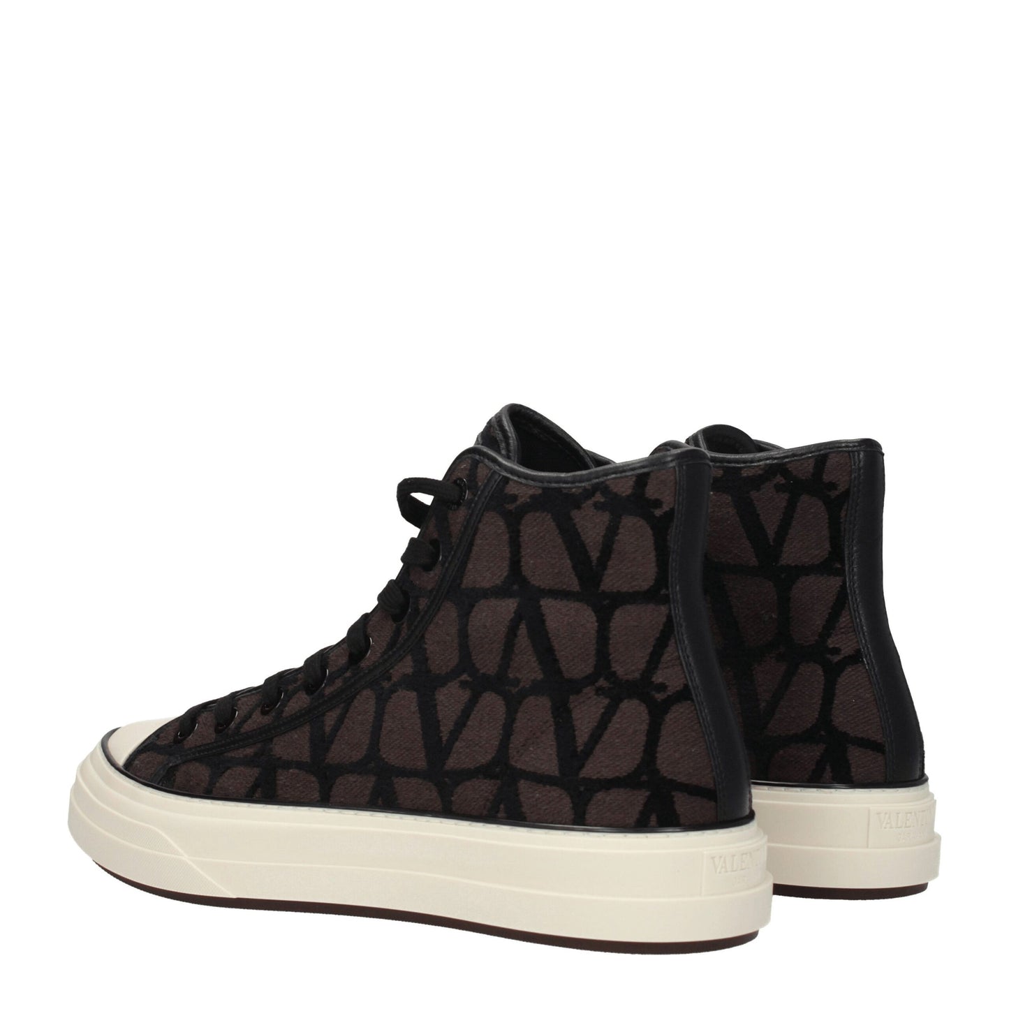 Valentino Garavani – Hohe Sneakers aus braunem Stoff