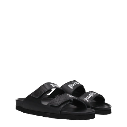 Palm Angels Schwarze Leder-Slipper