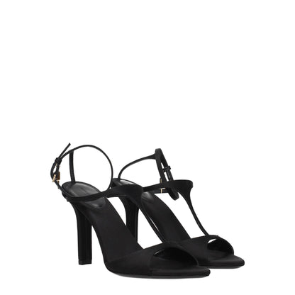 Givenchy Black Satin Stiletto Heel Sandals