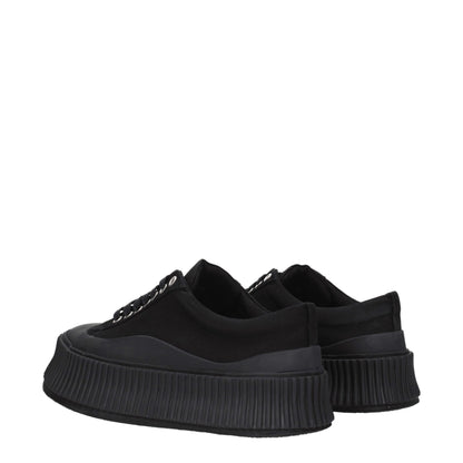 Jil Sander Black Fabric Chunky Sneakers