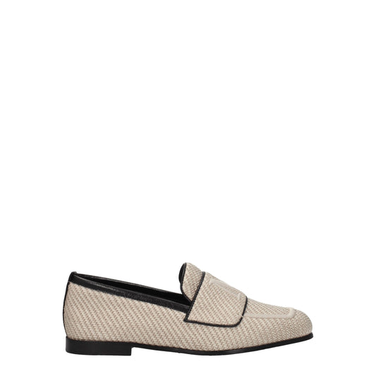 Max Mara – Slipper aus Stoff in Beige