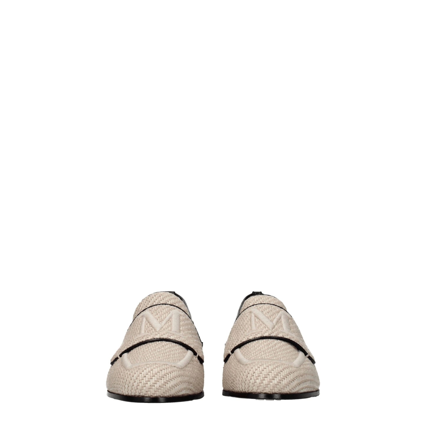 Max Mara – Slipper aus Stoff in Beige