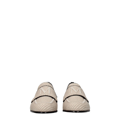 Max Mara – Slipper aus Stoff in Beige