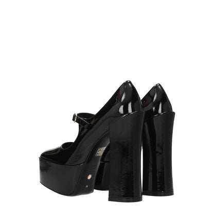 Stuart Weitzman Black Leather Platform Pumps