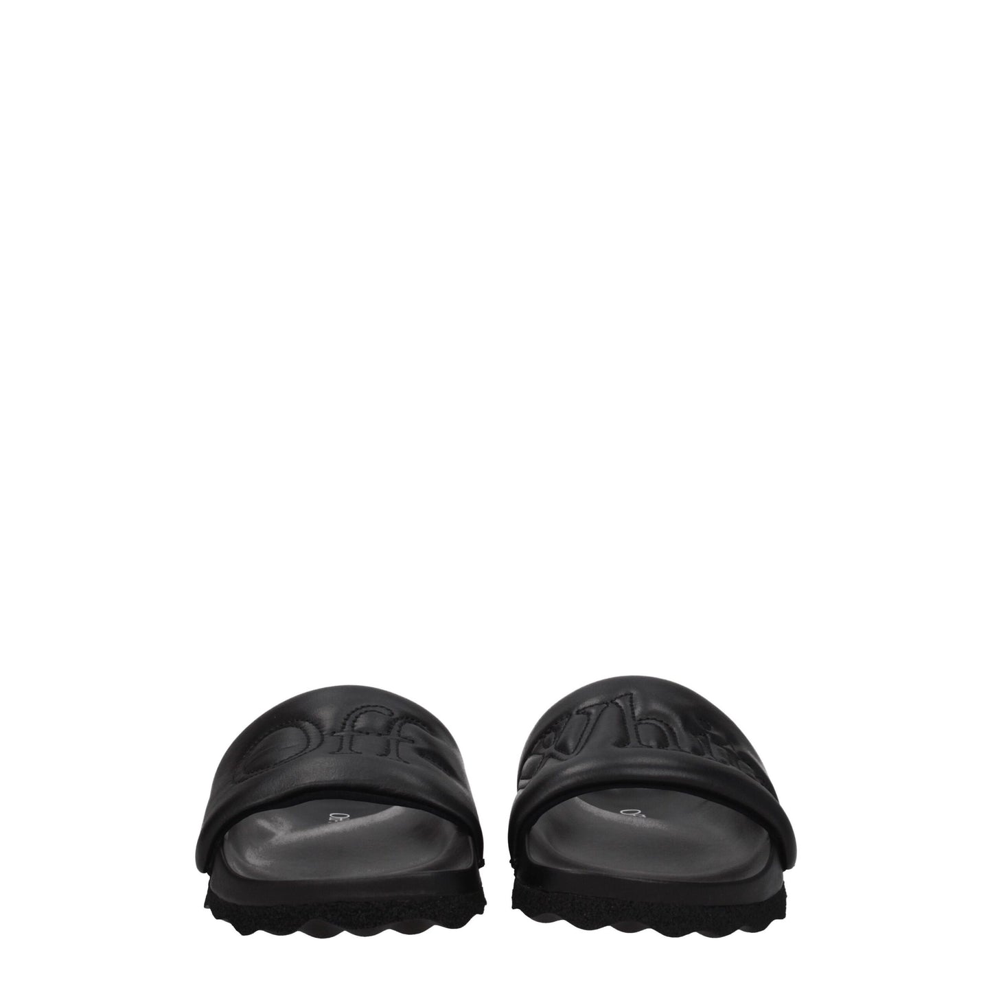 Off-White Leder-Slipper in Schwarz